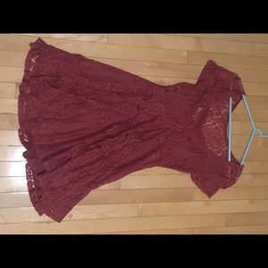 Altar’d State Rose Lace Skater Dress